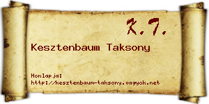 Kesztenbaum Taksony névjegykártya